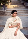 Off White Colour Silver Glosy Sequins And Embroidery With Foil Work Lehenga With Blouse Dupatta Navratri Collection LNB 1422